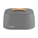 Porta Pão Sense com Alça de Bambu Chumbo 33,5cm - Ela Decora