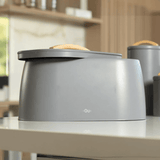 Porta Pão Sense com Alça de Bambu Chumbo 33,5cm - Ela Decora