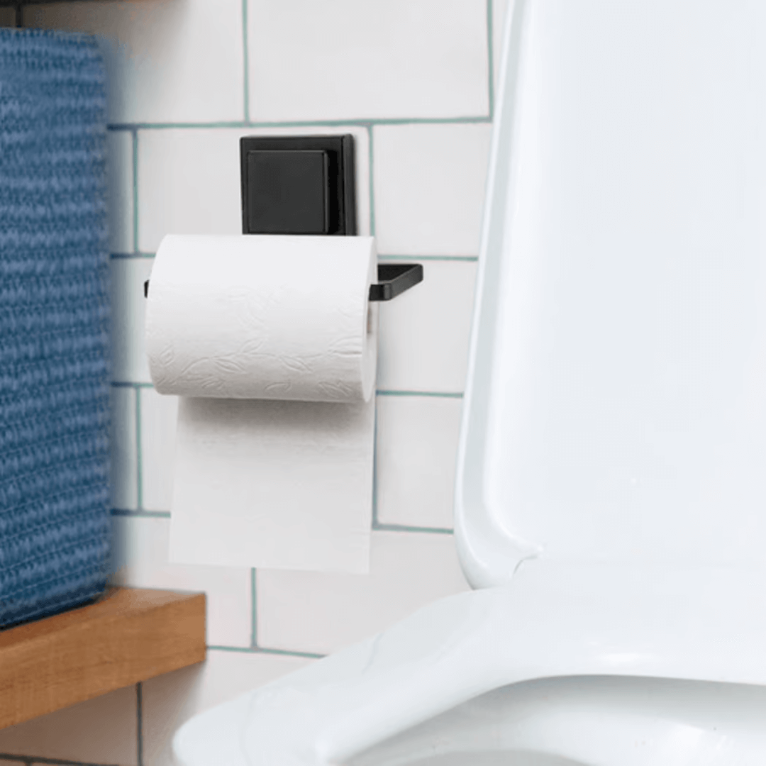 Porta Papel Higiênico Aço Piatina 3M Preto - Ela Decora