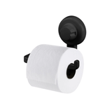 Porta Papel Higiênico com Ventosa em Plástico Preto - Ela Decora