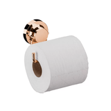 Porta Papel Higiênico em Aço Com Ventosa Rose Gold Luxo - Ela Decora