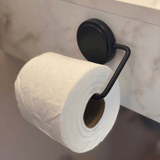 Porta Papel Higiênico Fixação por Adesivo Preto Fosco 12,5cm - Ela Decora