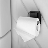 Porta Papel Higiênico Fixação Ventosa Preto - Ela Decora