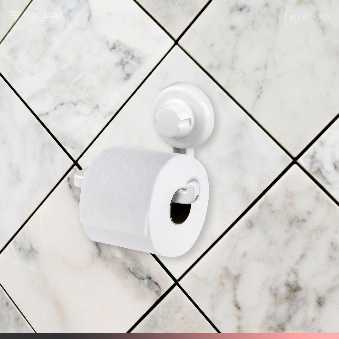 Porta Papel Higiênico Papeleira com Ventosa Branca - Ela Decora