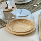 Porta Queijo Queijeira Sense em Bambu 16cm - Ela Decora