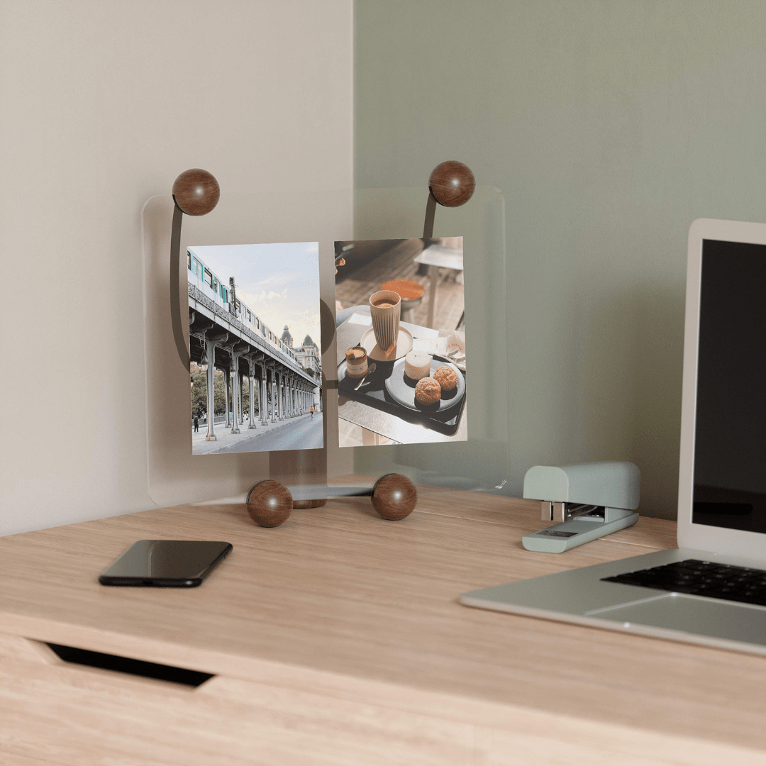 Porta Retrato de Mesa Woody Madeira Escura Noz 13x18 - Ela Decora