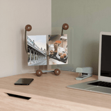 Porta Retrato de Mesa Woody Madeira Escura Noz 13x18 - Ela Decora