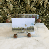 Porta Retrato de Mesa Woody Madeira Escura Noz 13x18 - Ela Decora