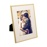 Porta Retrato em Aço Inox Basic Dourado 13cm x 18cm - Ela Decora