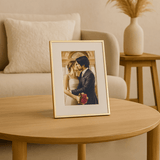 Porta Retrato em Aço Inox Basic Dourado 13cm x 18cm - Ela Decora