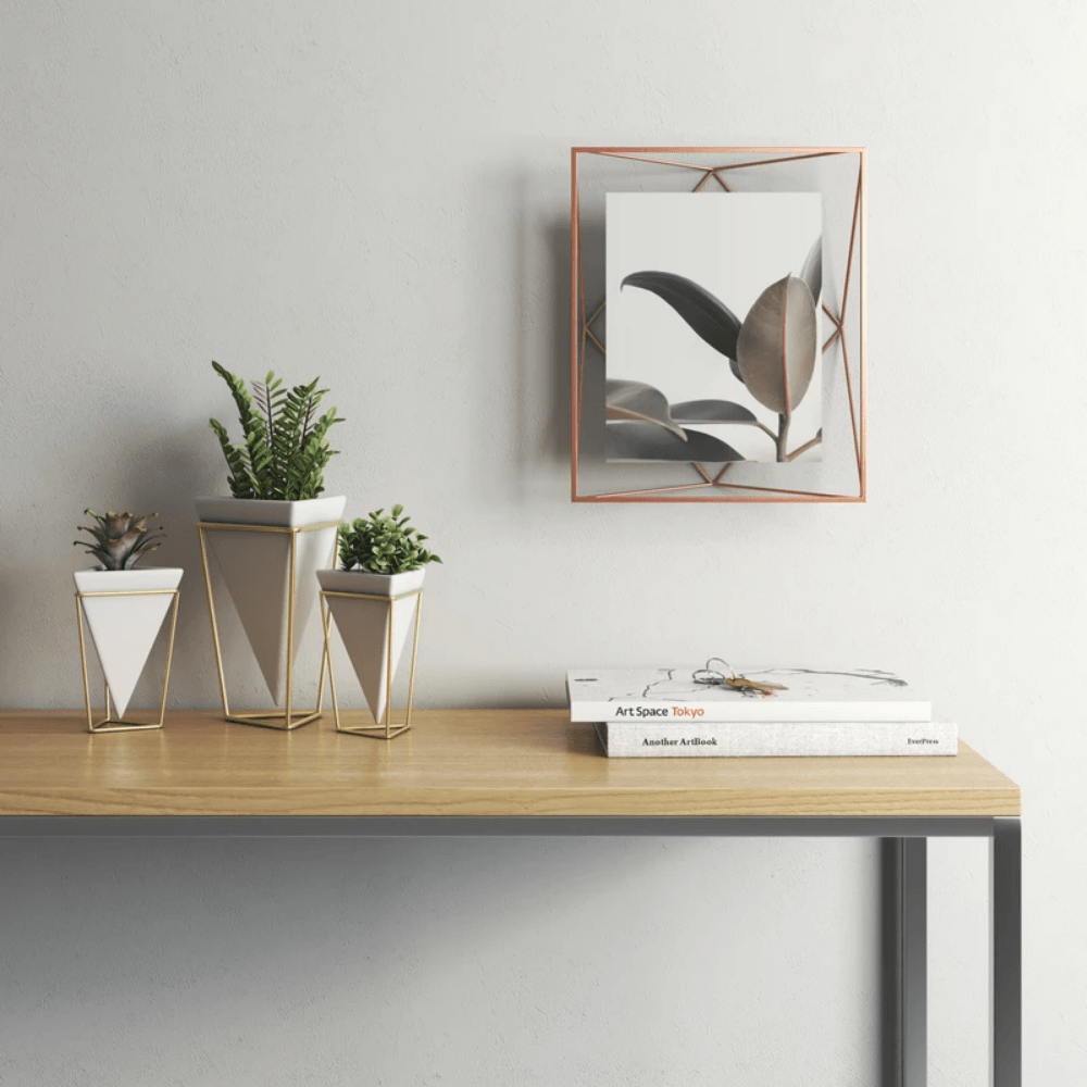 Porta Retrato Prisma Rose Gold Umbra - Ela Decora