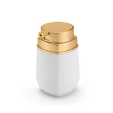 Porta Sabonete Liquido Alcool Gel Dispenser Branco com Dourado Fosco - Ela Decora