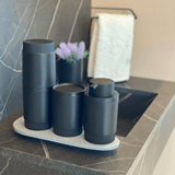 Porta Sabonete Liquido Dorica Preto 300ml - Ela Decora