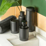 Porta Sabonete Liquido Dorica Preto com Tampa Preta 300ml - Ela Decora