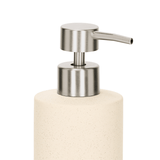Porta Sabonete Liquido em Cerâmica Bege 21cm - Ela Decora
