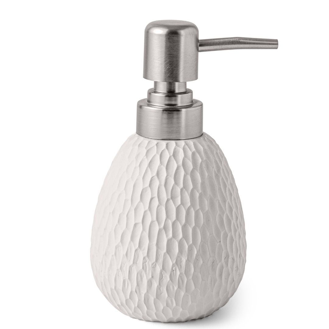 Porta Sabonete Liquido em Cimento Branco 15cm - Ela Decora