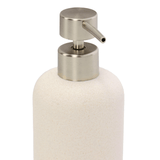 Porta Sabonete Liquido em Polirresina Bege e Cromado - Ela Decora
