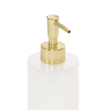 Porta Sabonete Liquido em Polirresina Branco e Dourado - Ela Decora