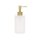 Porta Sabonete Liquido em Polirresina Branco e Dourado - Ela Decora