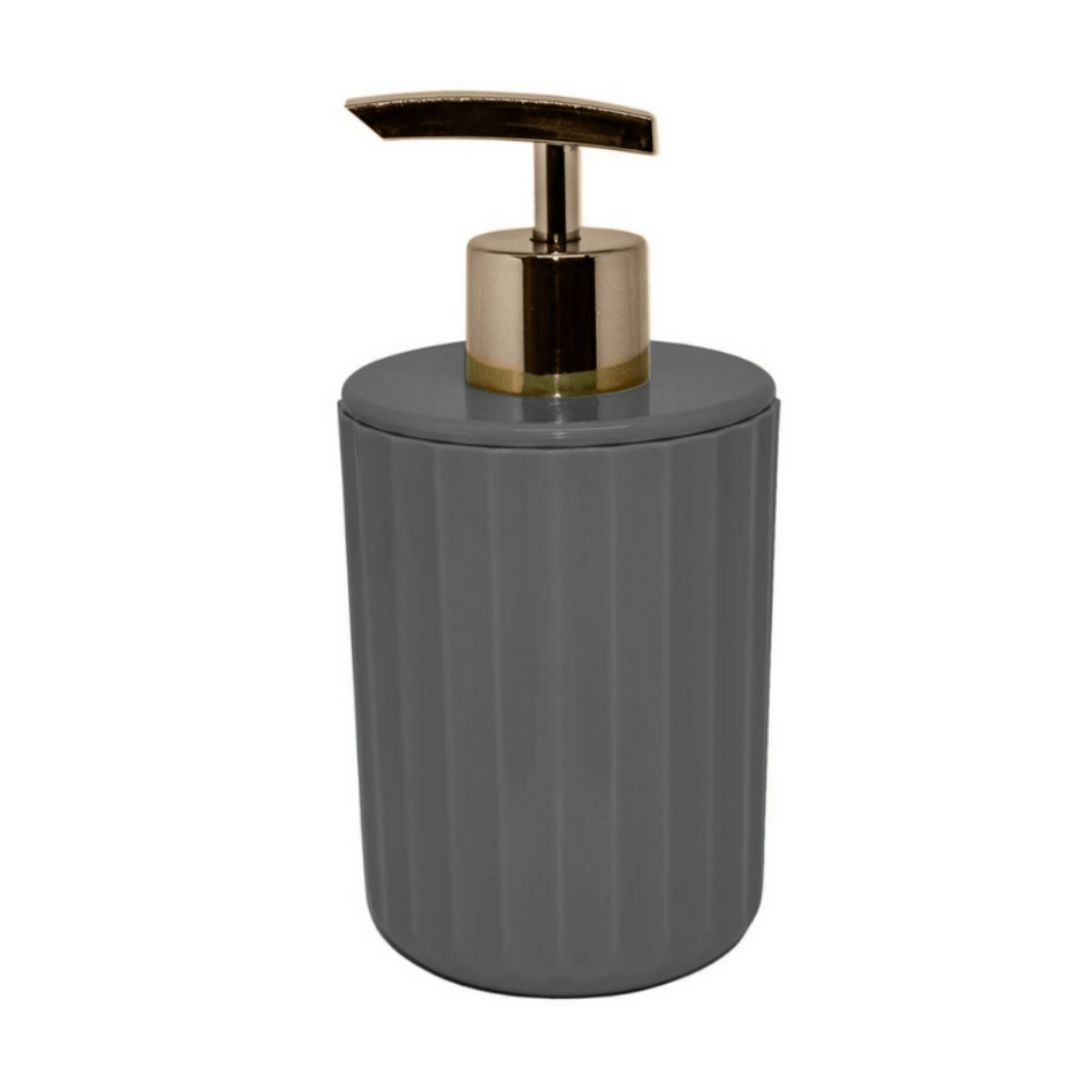 Porta Sabonete Líquido Groove Chumbo - 15,5 cm - Ela Decora