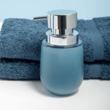 Porta Sabonete Líquido New Belly Cromo Azul Glacial Translúcido - Ela Decora