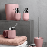 Porta Sabonete Líquido New Belly Cromo Rosa Quartz - 400ml - Ela Decora