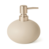 Porta Sabonete Líquido Redondo em Cimento Cinza 13cm - Ela Decora