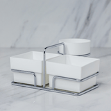 Porta Sachês Organizador Cantinho Do Café Branco e Cromado - Ela Decora