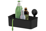 Porta shampoo com Ventosa em Plástico Preto - Ela Decora