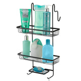 Porta Shampoo Duplo Para Box Preto Linha Black - Ela Decora