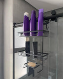 Porta Shampoo Duplo Para Box Preto Linha Black - Ela Decora