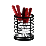 Porta Talheres e Utensílios Preto Fosco 13,5cm - Ela Decora