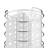 Porta Talheres Utensílios Branco e Cromado 15cm - Ela Decora