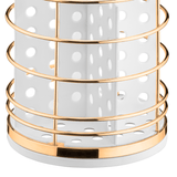 Porta Talheres Utensílios Branco e Dourado 15cm - Ela Decora