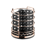 Porta Talheres Utensílios Preto e Rose Gold 15cm - Ela Decora