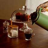 Porta Tempero de Vidro com Colher e Tampa de Bambu - Ela Decora