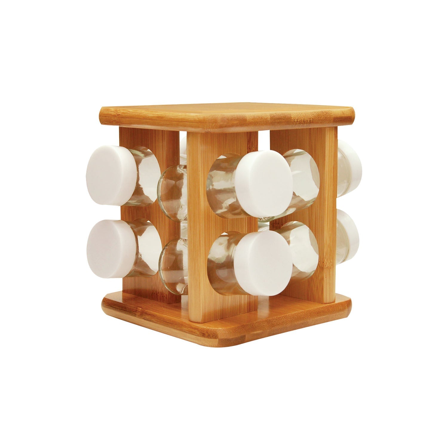 Porta Temperos em Bambu Tyft 9 Peças - Ela Decora