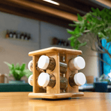 Porta Temperos em Bambu Tyft 9 Peças - Ela Decora