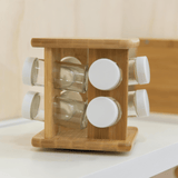 Porta Temperos em Bambu Tyft 9 Peças - Ela Decora