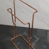 Porta Toalha de Bancada com Detalhe Lateral Rose Gold - Ela Decora