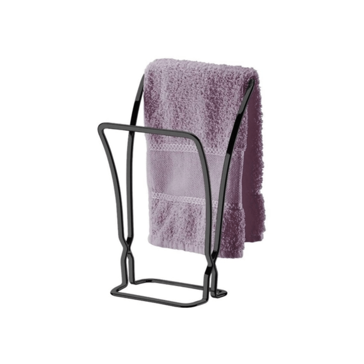 Porta Toalha de Bancada de Piatina Aço Carbono Ônix - Ela Decora