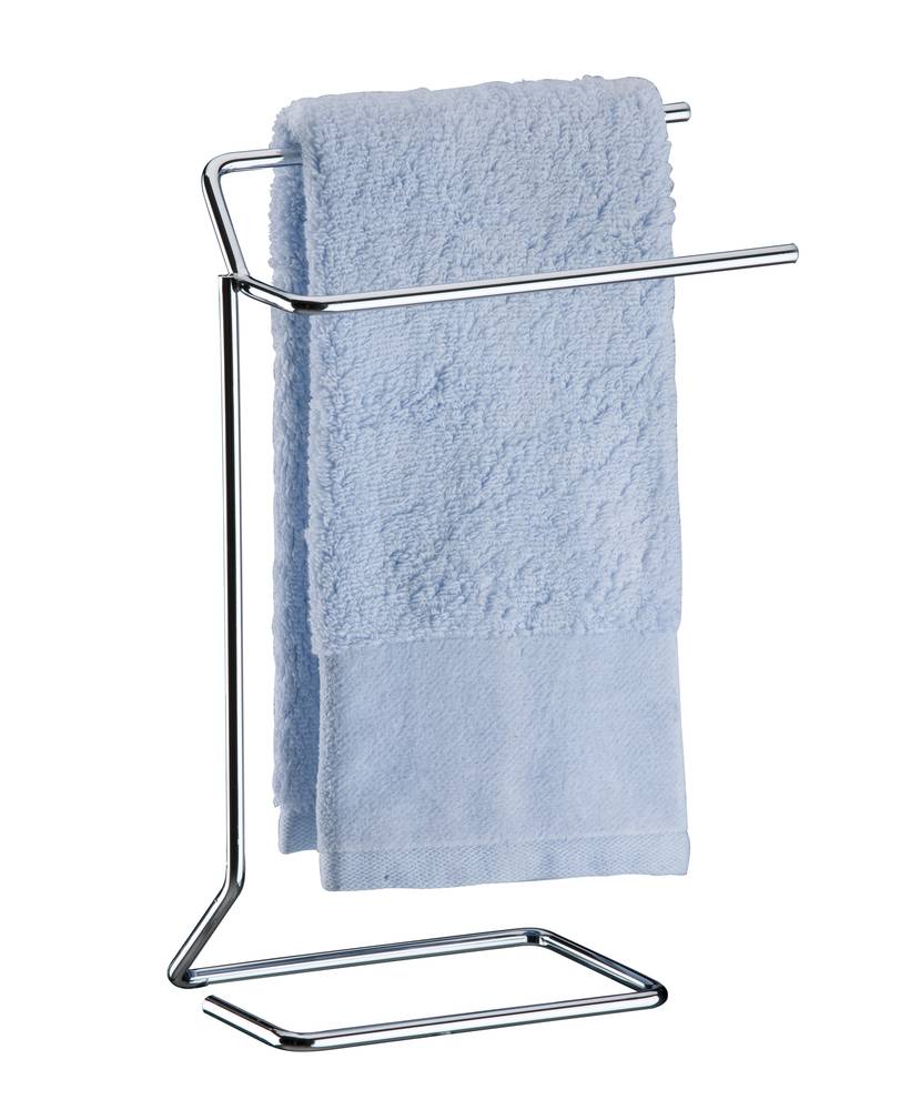 Porta Toalha de Bancada Duplo Aço Cromado - Ela Decora