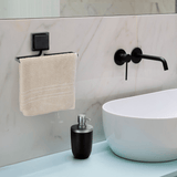 Porta Toalha de Rosto Piatina Fixação 3M Preto 20cm