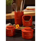 Porta Utensilios de Cerâmica Vermelho - Ela Decora