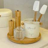 Porta Utensílios de Metal Ordinare com Divisórias Off White - Ela Decora