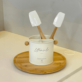 Porta Utensílios de Metal Ordinare com Divisórias Off White - Ela Decora