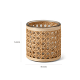 Porta Vela de Vidro com FIbra Natural 10cm - Ela Decora