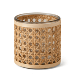 Porta Vela de Vidro com FIbra Natural 10cm - Ela Decora