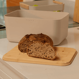 Porta Pão Lume Bege com Tampa de Bambu 9,5L