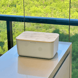 Porta Pão Lume Bege com Tampa de Bambu 9,5L